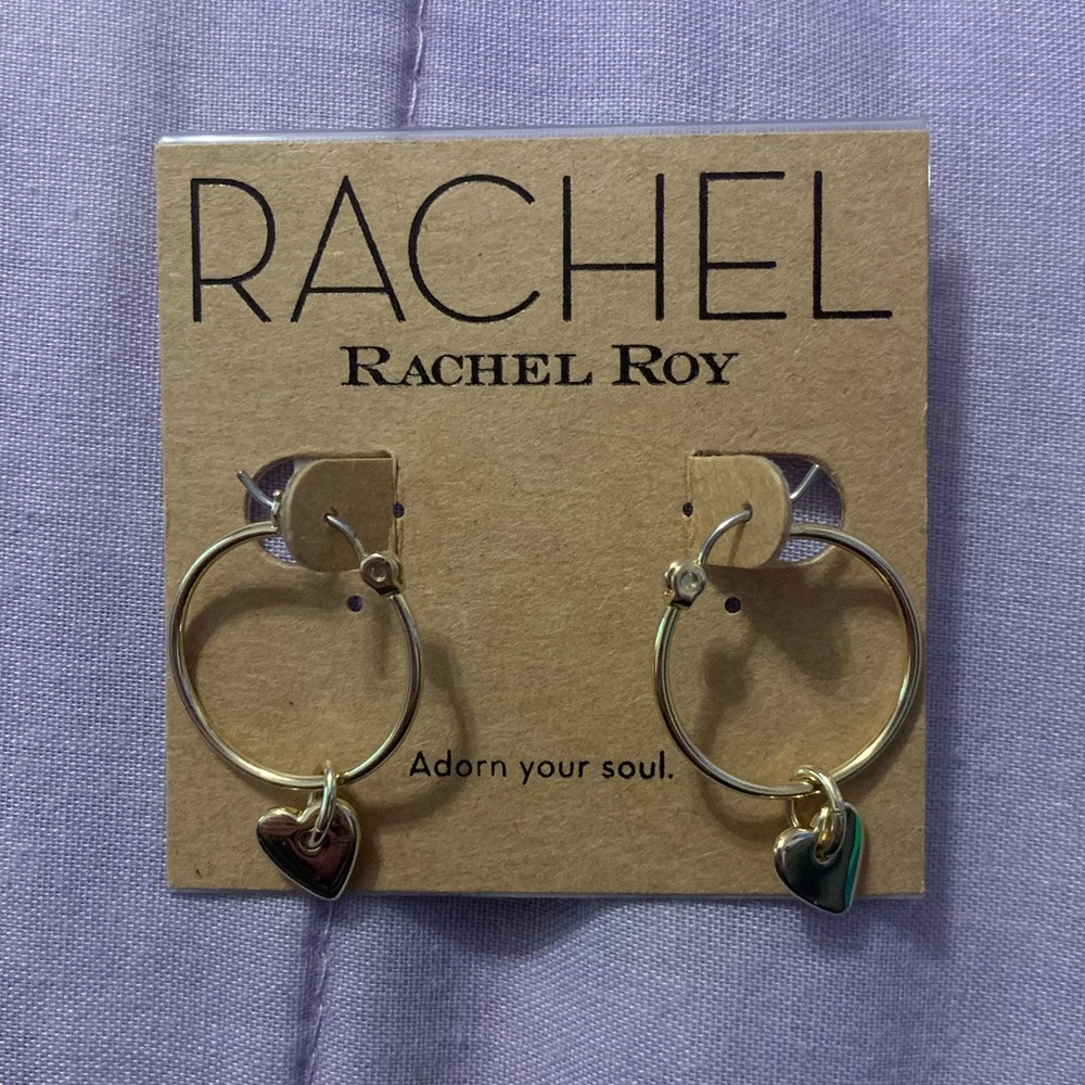 Rachel Roy Heart Hoop Earrings